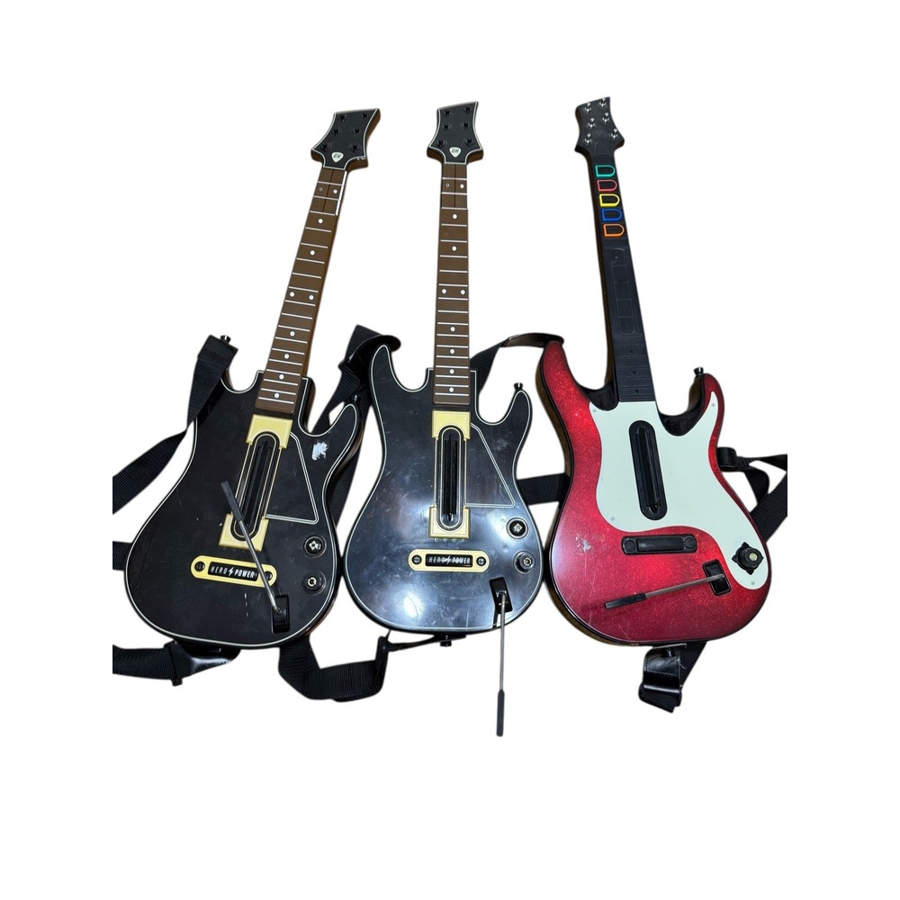 Guitar Hero Gaming Controller Guitars Lot Of 3- Untested